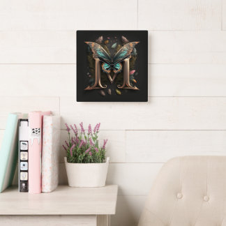Initial M Square Wall Clock