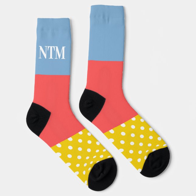 Initial mix and match Colours and Polka pattern  Socks (Right)