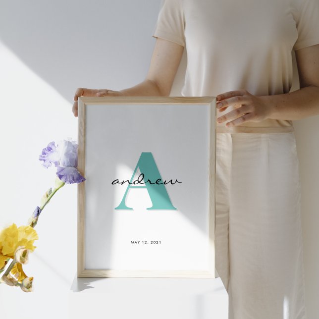 Initial Monogram Baby’s Nursery Child’s Room Poster (Creator Uploaded)