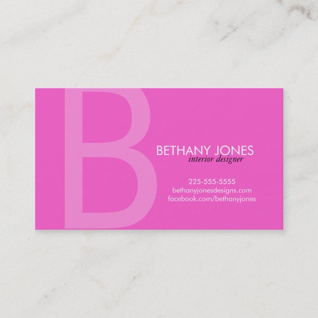Initial Monogram Business Business Card (Front)