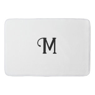 Initial Monogram Diamond Jewel Tone Solid Colour Bath Mat