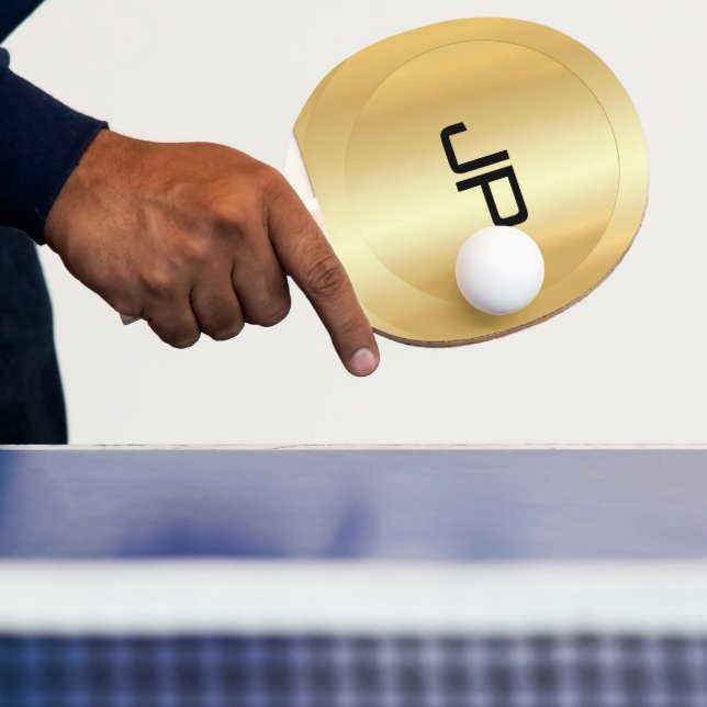 Initial Monogram Elegant Template Glamour Gold Ping Pong Paddle (Insitu)