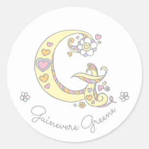 Initial monogram G custom name id name stickers