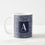 Initial / monogram geometric pattern coffee mug<br><div class="desc">Initial / monogram geometric pattern design. Change the background colour to customise.</div>