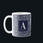 Initial / monogram geometric pattern coffee mug<br><div class="desc">Initial / monogram geometric pattern design. Change the background colour to customise.</div>