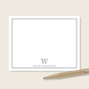 Initial Monogram Grey Double Border Professional Card