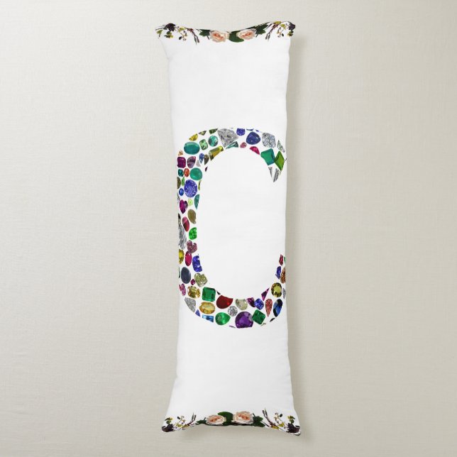 Initial Monogram Letter C Trendy Body Cushion (Front Vertical)