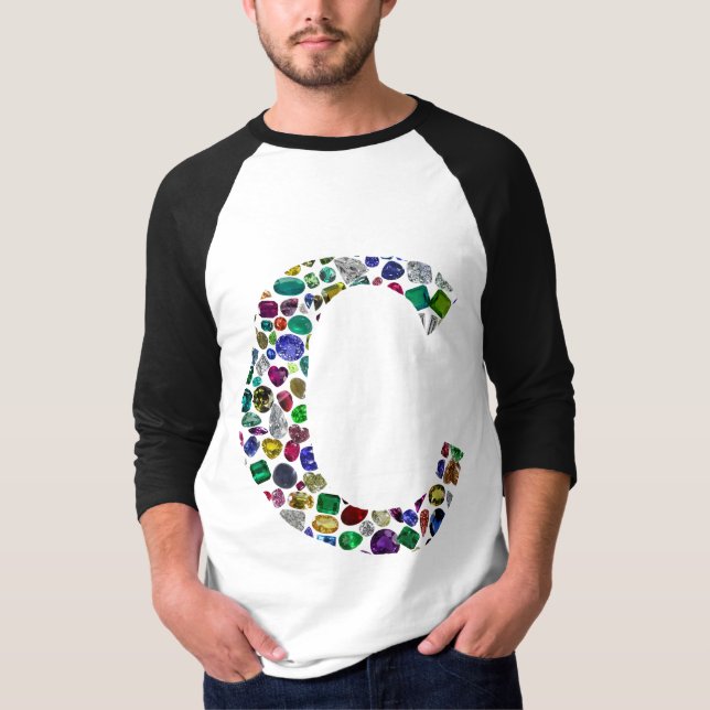 Initial Monogram Letter C Trendy T-Shirt (Front)