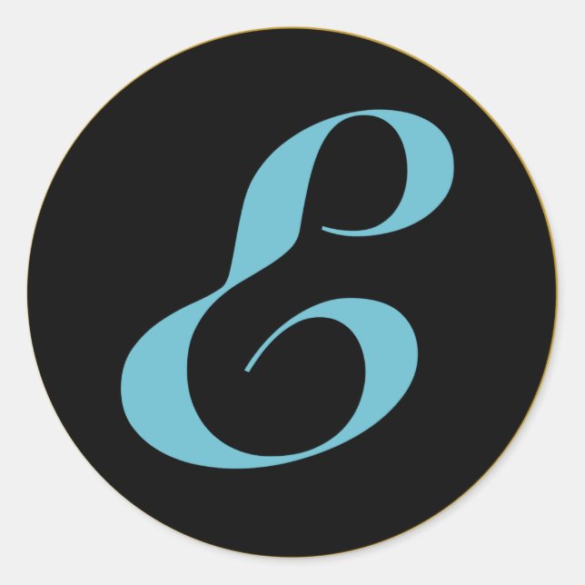 Initial Monogram Letter E Classic Round Sticker (Front)