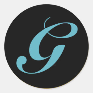 Initial Monogram Letter G Classic Round Sticker