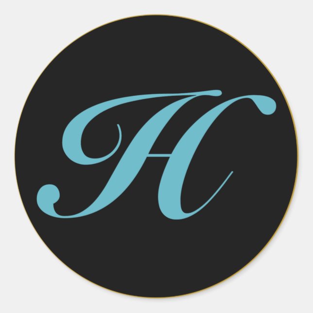 Initial Monogram Letter H Classic Round Sticker (Front)