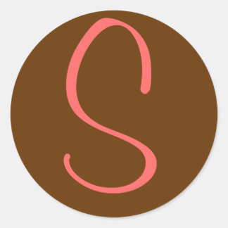 Initial Monogram Letter "S" Classic Round Sticker