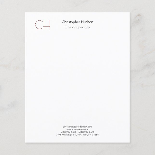 Initial Monogram Modern Minimalist Plain Simple (Front)