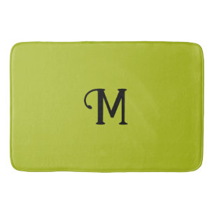 Initial Monogram Peridot Jewel Tone Solid Colour Bath Mat