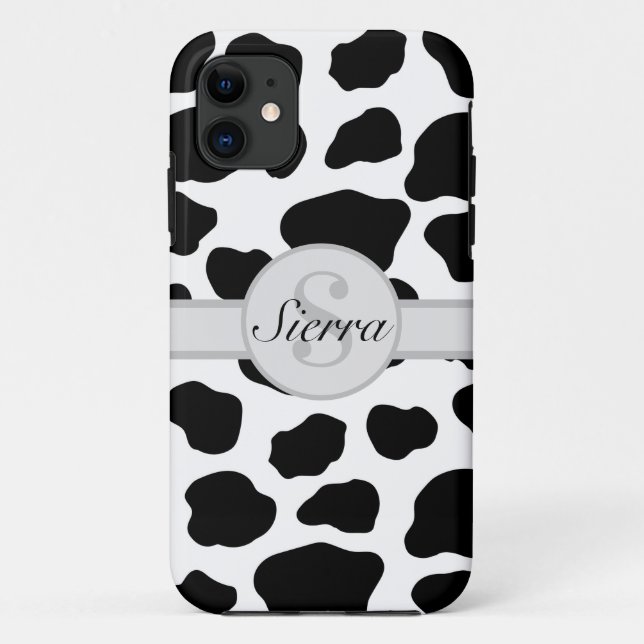 Initial Monogram Personalised Cow Print Case-Mate iPhone Case (Back)
