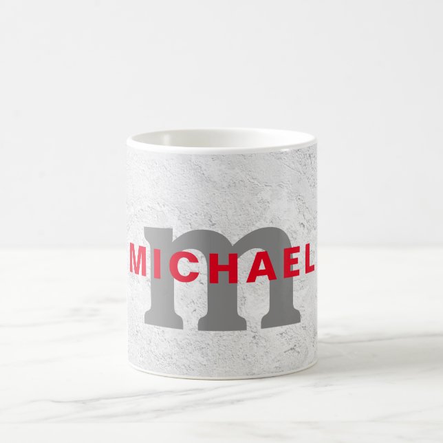 Initial monogram professional plain add your name coffee mug (Center)