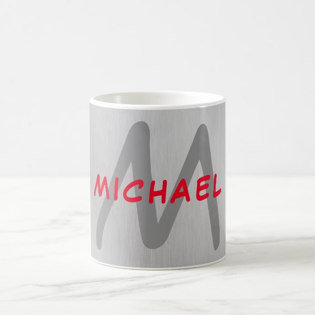 Initial monogram professional plain add your name coffee mug (Center)