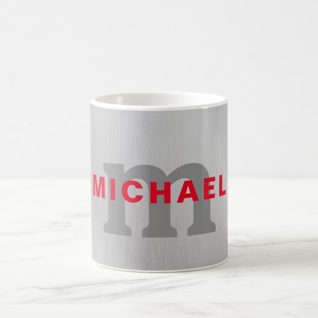 Initial monogram professional plain add your name coffee mug (Center)