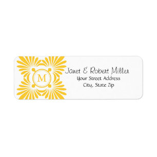 Initial Monogram Return Address Labels
