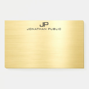 Initial Monogram Template Faux Gold Personalised P Post-it Notes