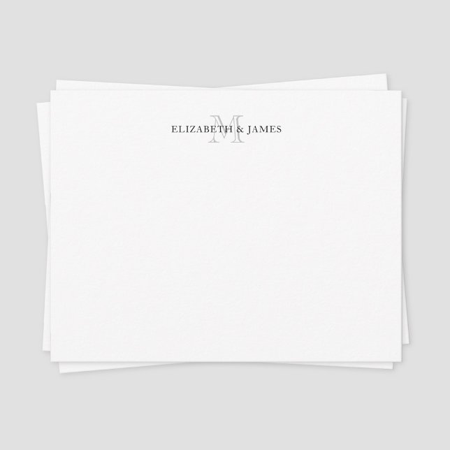 Initial Monogrammed Couple Personalised Card (Vintage couple monogram note card)