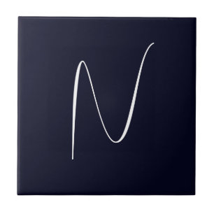 Initial Monogrammed Handwritten Professional Plain Ceramic Tile