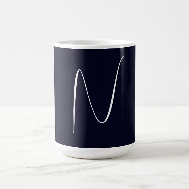 Initial Monogrammed Handwritten Professional Plain Coffee Mug (Center)