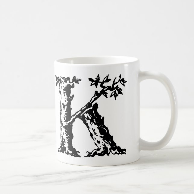 Initial Mug - Letter 'K' (Right)