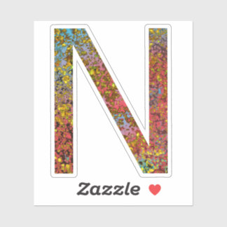 INITIAL N CAPITAL COLORFUL LETTER