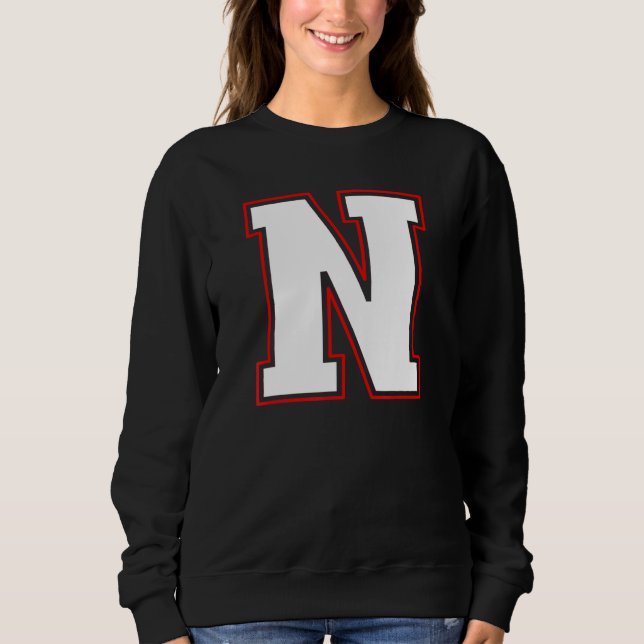 Initial N Monogram N Letter N Capital Alphabet Sweatshirt (Front)