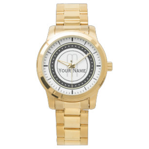 Initial Name Classic. Unisex Oversized Bracelet Watch
