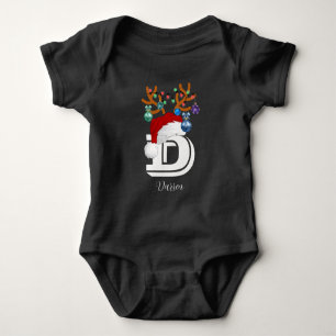 Initial Name Matching Christmas Family Baby Bodysuit
