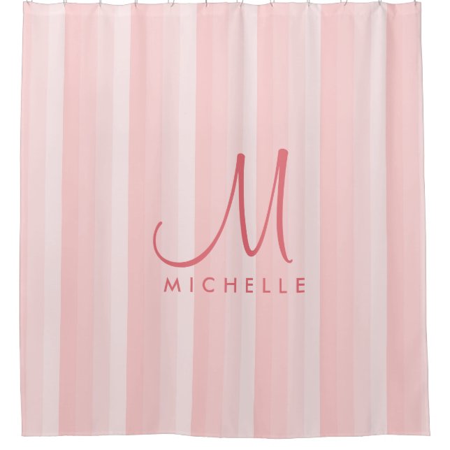 Initial Name Monogram Template Modern Elegant Shower Curtain (Front)