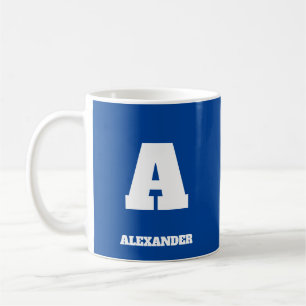 Initial Name Mug For Him Blue Big Letter