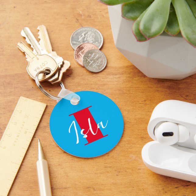Initial + Name Personalised - Easy to Customise - Key Ring (Desk)