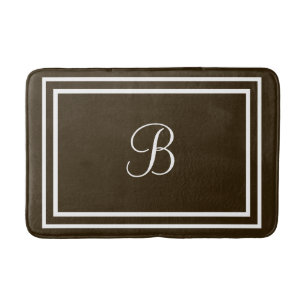 Initial or name brown bathmat
