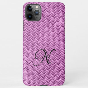 Initial:  Orchid Basketweave Geometric Pattern iPhone 11Pro Max Case