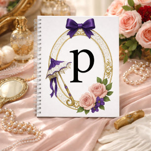 Initial P Elegant Personalised Regency Gift Notebook