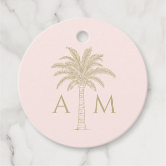 Initial Palm Wedding Favour Tag