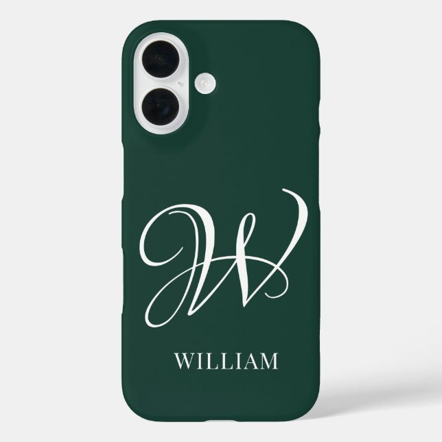 Initial Personalised Elegant Emerald Monogram  Case-Mate iPhone Case (Back)