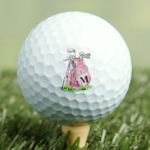 Initial Pink Monogram Golf Balls