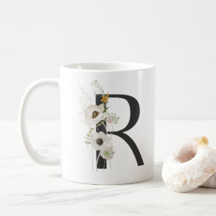 Initial R With Soft colour flower Coffee Mug