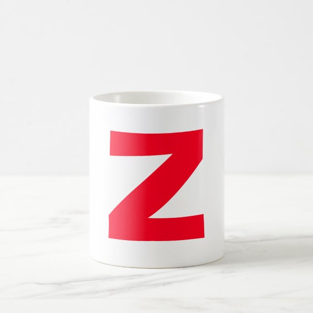 Initial Red Monogrammed Handwritten Own Name Coffee Mug (Center)