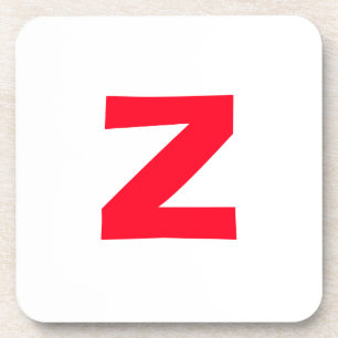 Initial Red Monogrammed Huge Letter Own Name Coaster