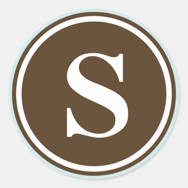 Initial S monogram circle letter seal party favour (Front)