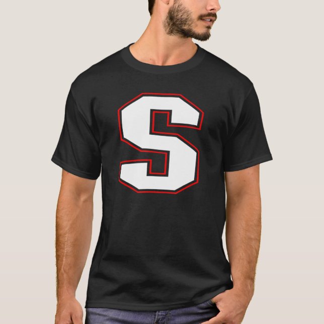 Initial S Monogram S Letter S Capital Alphabet T-Shirt (Front)