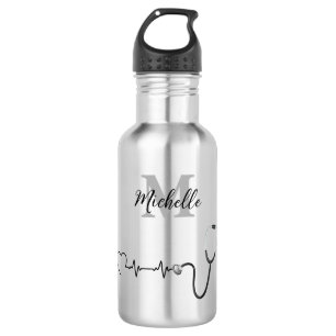 Initial Stethoscope Heartbeat Retirement Keepsake 532 Ml Water Bottle
