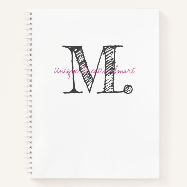 INITIAL Unique Creative Affirmation Words Real Notebook (Front)
