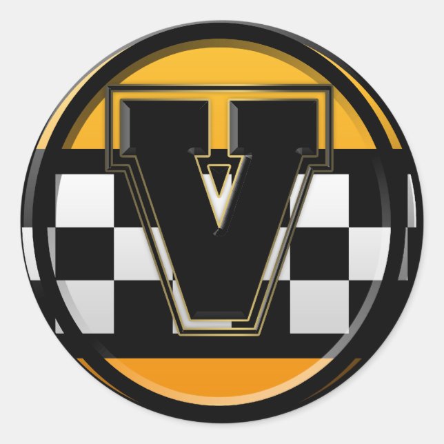 Initial V taxi driver Classic Round Sticker (Front)