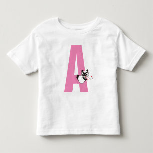 Initial w/ angry face panda toddler T-Shirt